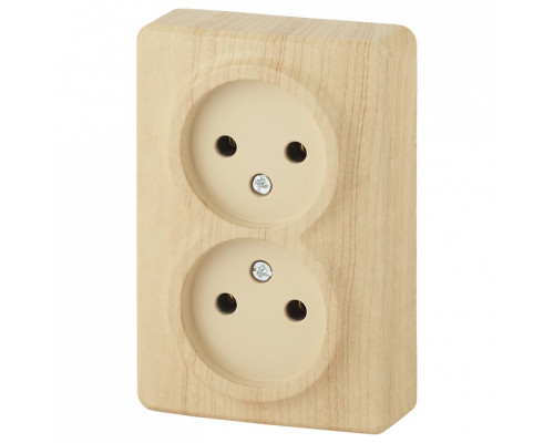 Розетка двойная без заземления Эра Эра Эксперт 11-2202-11