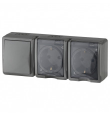 Блок с розеткой и выключателем Эра Эра Эксперт 11-7403-03