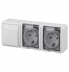 Блок с розеткой и выключателем Эра Эра Эксперт 11-7404-01