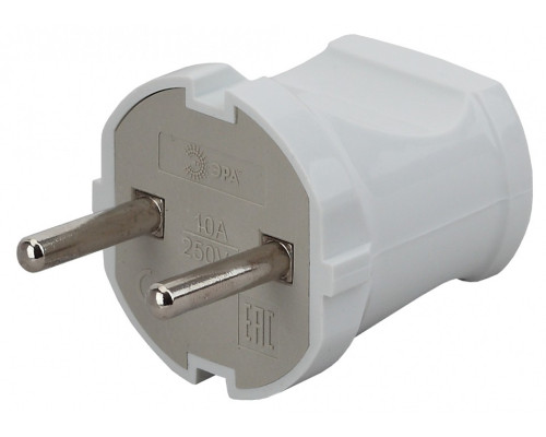 Вилка прямая без заземления Эра  Vx1-W