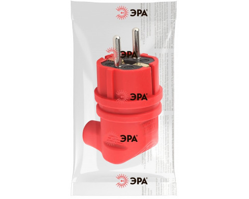 Вилка угловая с заземлением Эра  V9-RED-IP44