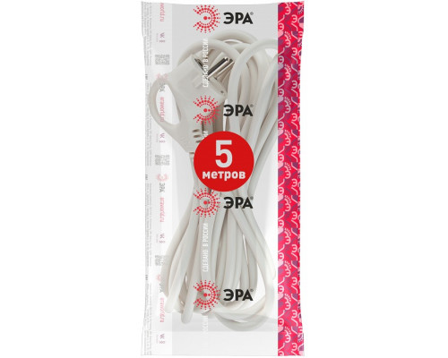 Сетевой провод Эра  U-3x1,5-5m-W