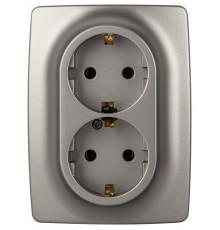 Розетка двойная без заземления Эра Эра 12 12-2106-16