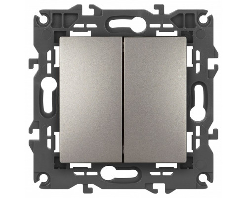 Переключатель двухклавишный без рамки Эра Эра Elegance 14-1106-16