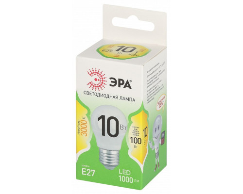 Лампа светодиодная Эра Green Line LED P45-10W-830-E27 GL