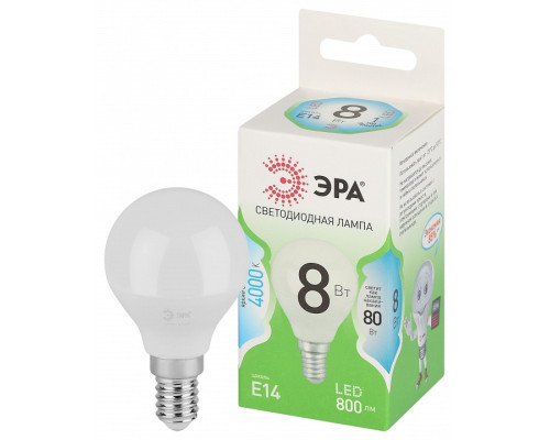 Лампа светодиодная Эра Green Line LED P45-8W-840-E14 GL