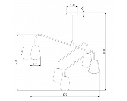 Люстра на штанге Eurosvet Luca 70055/6 белый