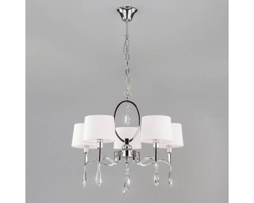 Подвесная люстра Eurosvet Madera 10093/5 хром/прозрачный хрусталь Strotskis