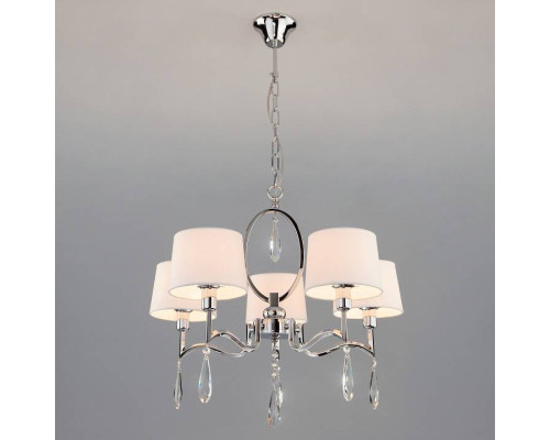 Подвесная люстра Eurosvet Madera 10093/5 хром/прозрачный хрусталь Strotskis