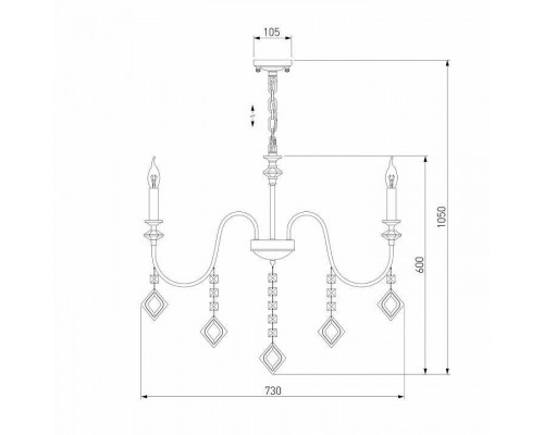 Подвесная люстра Eurosvet Telao 10120/8 хром/дымчатый хрусталь Strotskis Smart