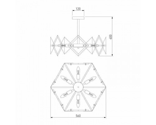 Люстра на штанге Eurosvet Origami 60121/6 латунь Smart