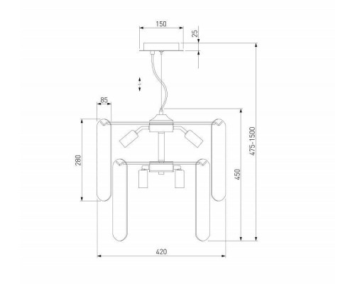 Подвесной светильник Eurosvet Claire 60170/8 золото Smart