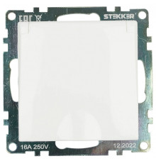 Розетка с заземлением и со шторкой, без рамки с крышкой Stekker Катрин 39302