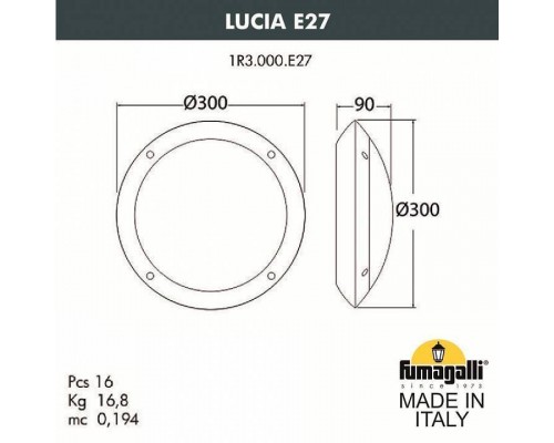 Накладной светильник Fumagalli Lucia 1R3.000.000.AYE27BU1