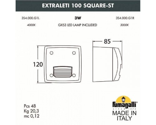 Накладной светильник Fumagalli Leti 3S4.000.000.AYG1L