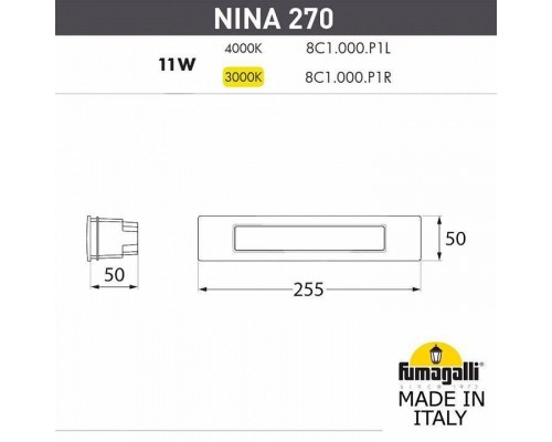 Встраиваемый светильник Fumagalli Nina 8C1.000.000.AYP1L