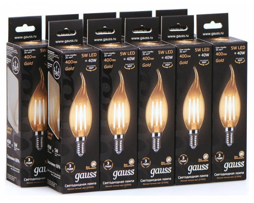 Лампа светодиодная Gauss E14 5 Вт 2700 K филаментная 104801005