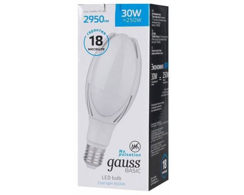 Лампа светодиодная Gauss Basic BT100 E40 30 Вт 6500 K 11834332