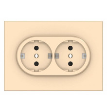 Розетка двойная с заземлением и со шторкой Gusi Electric BRAVO С11Р6-027