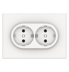 Розетка двойная с заземлением и со шторкой Gusi Electric BRAVO С11Р6-028