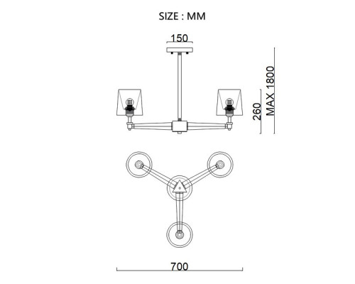 Люстра на штанге Imperiumloft Jorgenson White/Dark wood STAVRA01