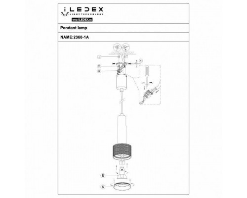 Подвесной светильник iLedex Delta 2362-1 BK+BR