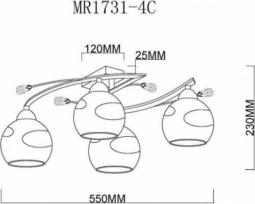 Потолочная люстра MyFar Stella MR1731-4C
