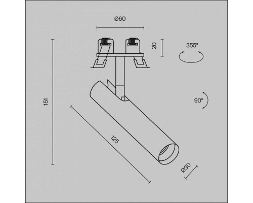 Встраиваемый светильник Maytoni Focus T C141RS-L125-6W3K-B