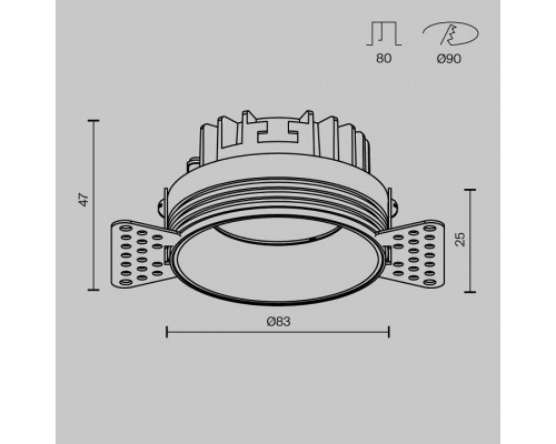 Встраиваемый светильник Maytoni Technical Okno DL055-8W3-4-6K-TRS-W