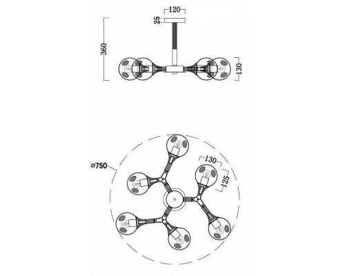 Люстра на штанге Freya Amy FR5105CL-06W