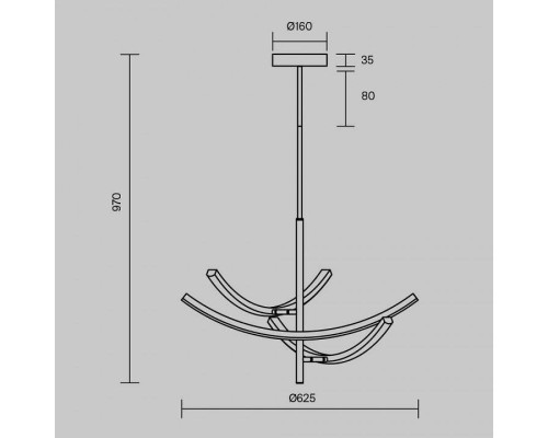Люстра на штанге Maytoni Wabi MOD428PL-L27BK