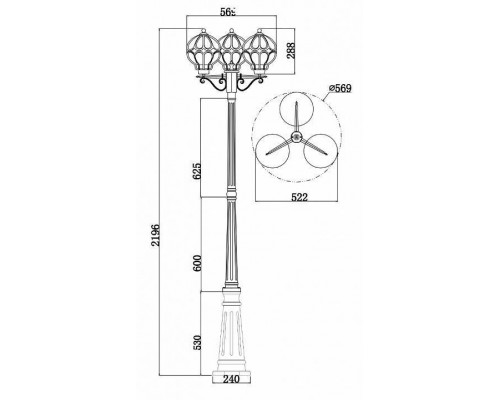 Фонарный столб Maytoni Via O023FL-03G