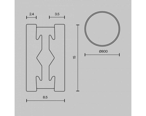 Трек накладной Maytoni Busbar trunkings Flarity TRX154-R-D800-BS