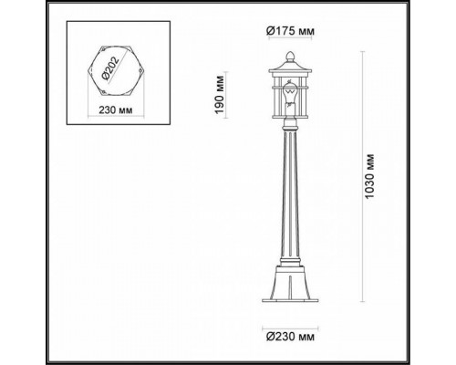 Наземный низкий светильник Odeon Light Virta 4044/1F