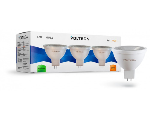 Лампа светодиодная Voltega  GU5.3 7Вт 2800K 7178