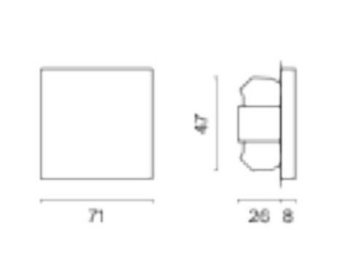Выключатель одноклавишный без рамки Voltum S70 VLS010101