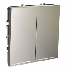 Выключатель двухклавишный с подсветкой без рамки Voltum S70 VLS020204