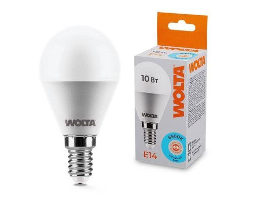Лампа светодиодная Wolta  E14 10Вт 6500K 25W45GL10E14