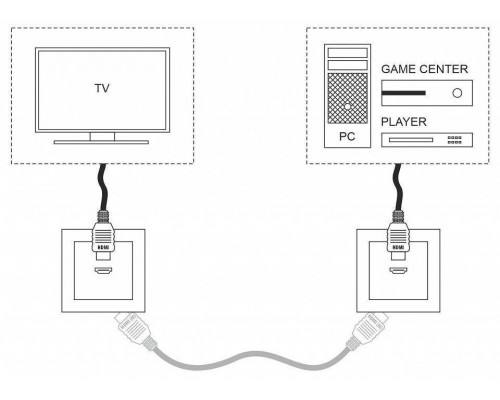 Розетка HDMI без рамки Werkel черный матовый W1186008