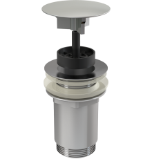 Водослив для умывальника 5/4" цельнометал. с большой пробкой, для умывал. без перелива, арт.A396