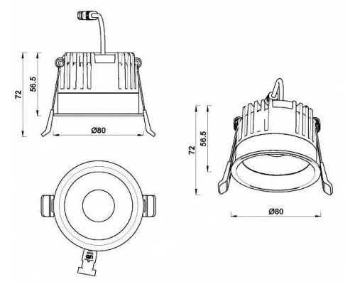 Встраиваемый светильник iLedex Mars 112-12W-D80-3000K-24DG-BK