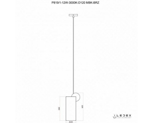 Подвесной светильник iLedex Play P819/1-12W-3000K-D120 MBK-BRZ