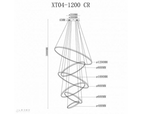 Подвесной светильник iLedex Axis XT04-D1200 CR