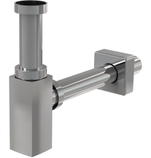 Сифон ALCA PLAST A401 цельнометалический, квадратный