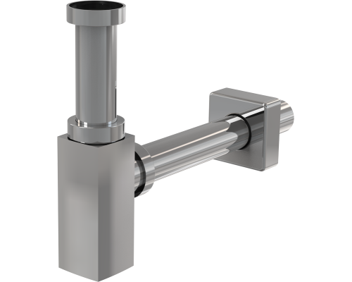 Сифон ALCA PLAST A401 цельнометалический, квадратный