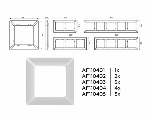 Рамка на 2 поста Ambrella Volt Line AF110402