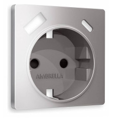 Накладка для розетки с заземлением и со шторками и 2хUSB type A и C Ambrella Volt Quant AP5100