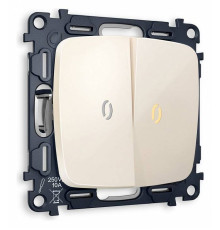 Выключатель проходной двухклавишный с подсветкой без рамки Ambrella Volt Quant MO304030