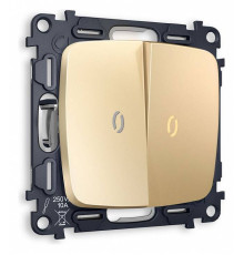 Выключатель двухклавишный с подсветкой без рамки Ambrella Volt Quant MO604010