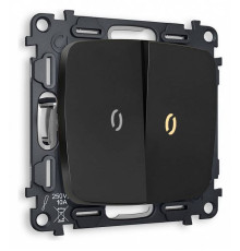 Выключатель двухклавишный с подсветкой без рамки Ambrella Volt Quant MO804010